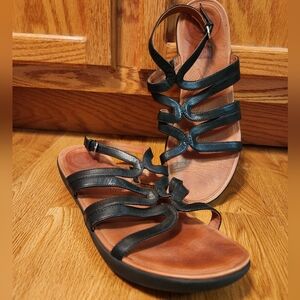 FitFlop elegant Black Strappy Sandals, sz 10